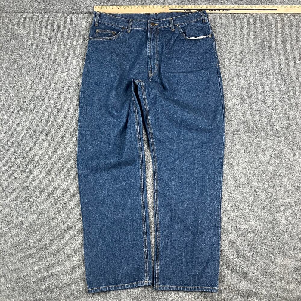 Full Blue Jeans Mens 38x32 Dark Wash Straight Fit 100% Cotton Classic‎ Casual